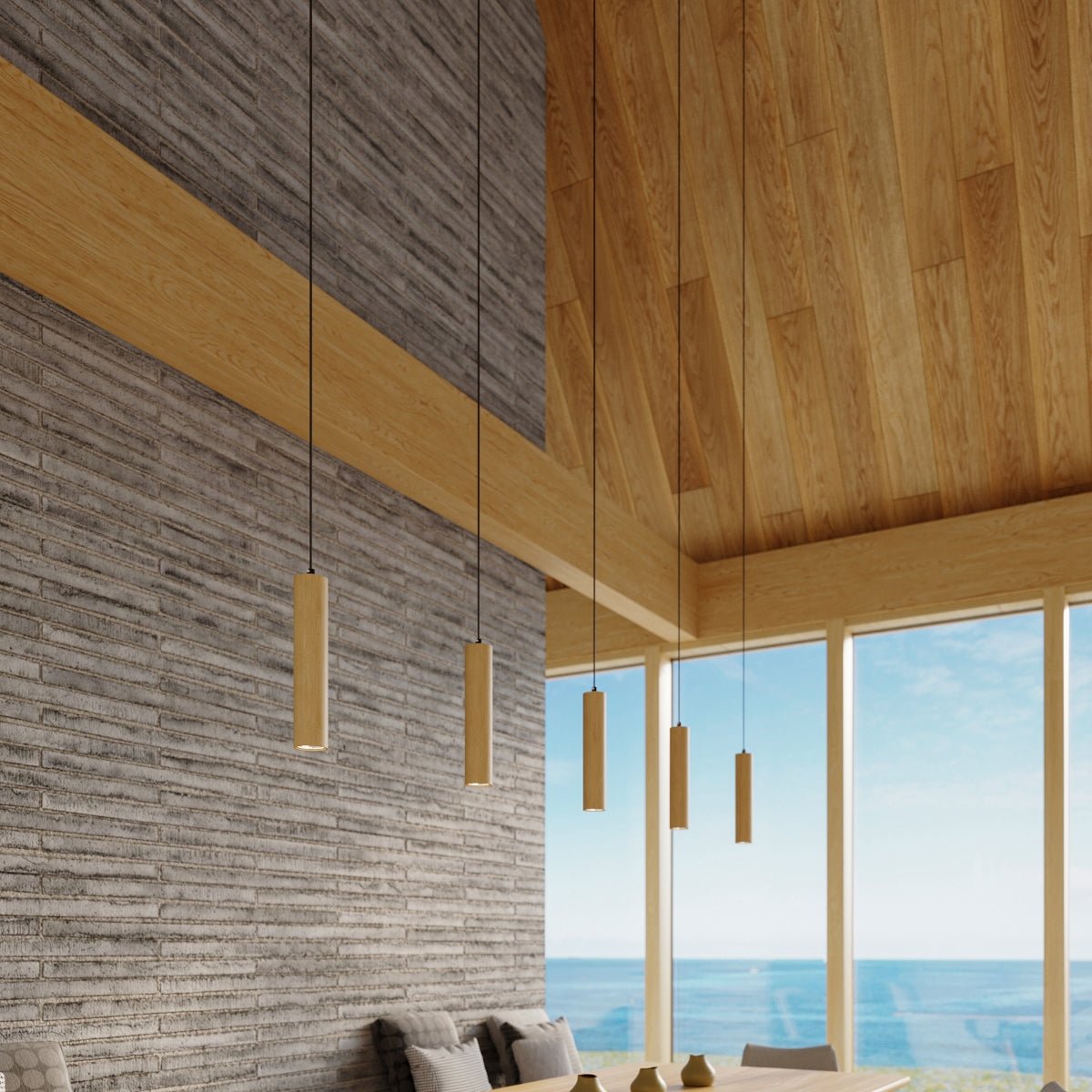 Naturholz - Hängeleuchte „Lino 3“ – Pendelleuchten in Naturholz | Dexity Lichtdesign