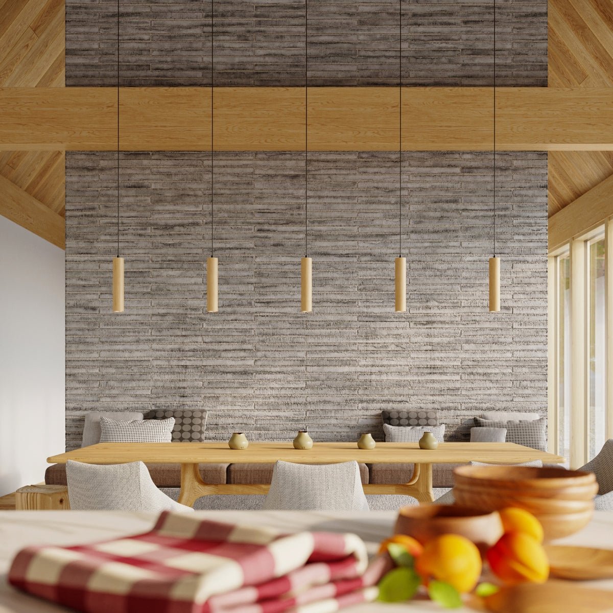 Naturholz - Hängeleuchte „Lino 3“ – Pendelleuchten in Naturholz | Dexity Lichtdesign