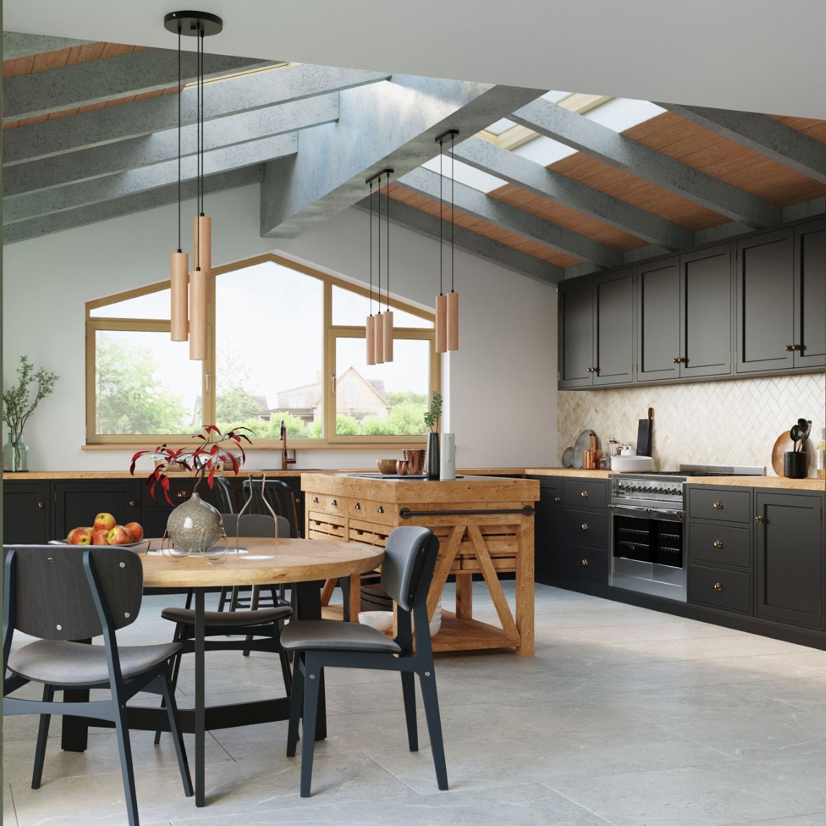 Naturholz - Hängeleuchte „Lino 3“ – Pendelleuchten in Naturholz | Dexity Lichtdesign