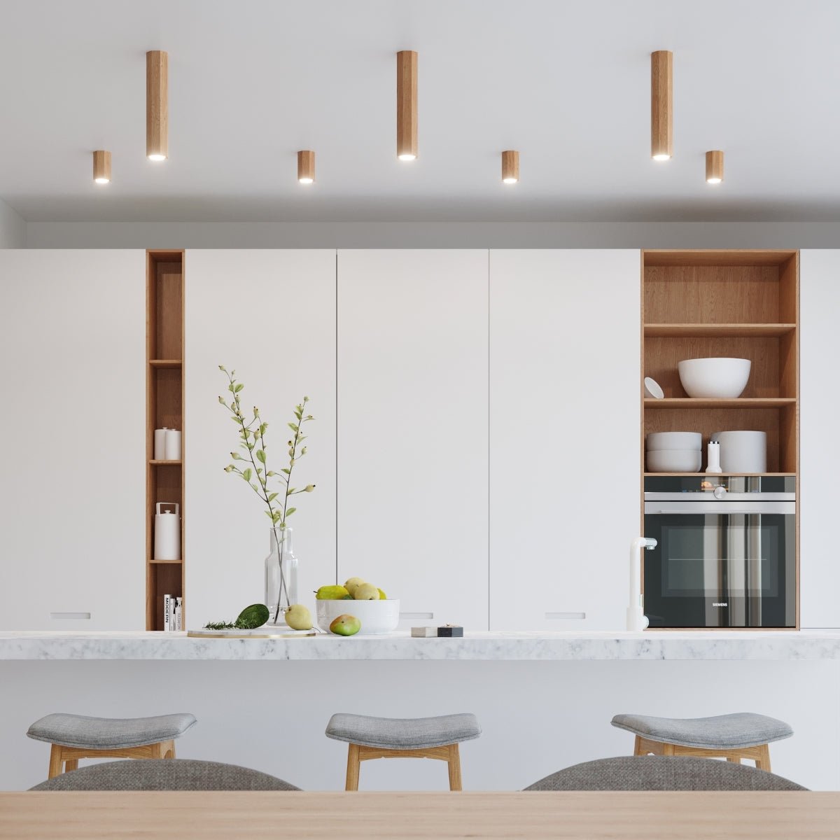 Deckenleuchte "Zeke 3" – Deckenlampen in Naturholz | Dexity Lichtdesign