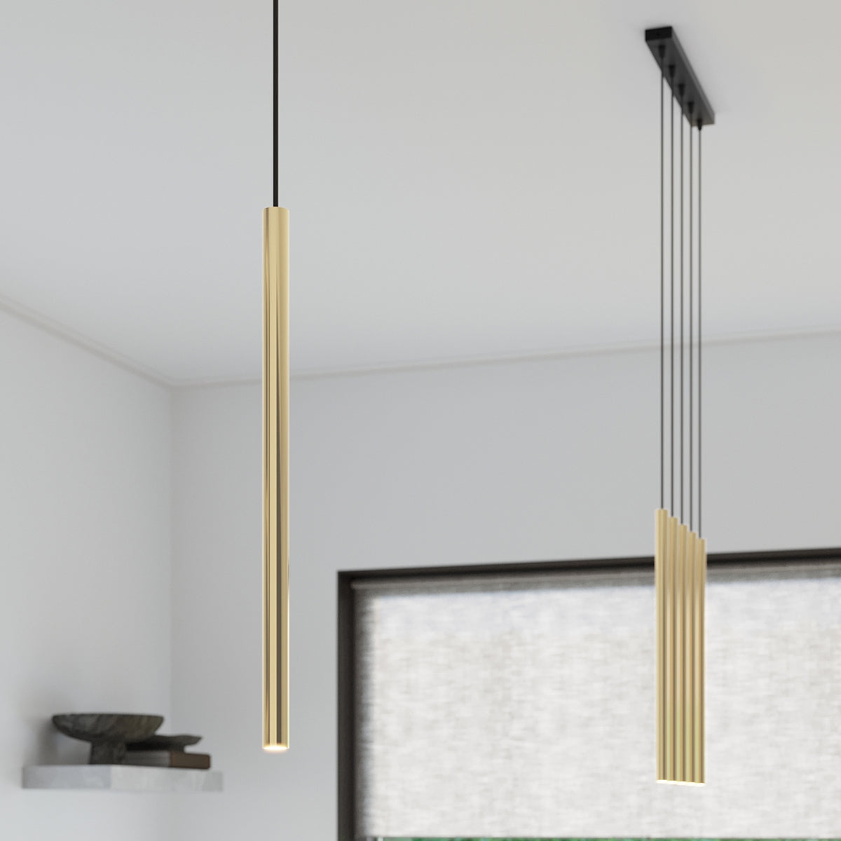 Pendelleuchte "PASTELO 3L" Glanzgold