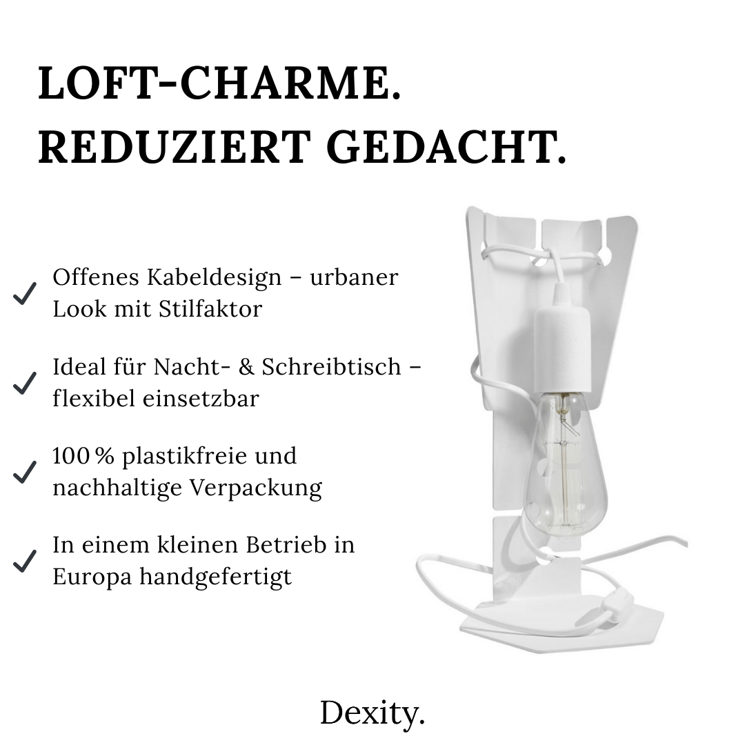 Tischleuchte "Arby" – Schreibtischlampen in Weiß | Dexity Lichtdesign