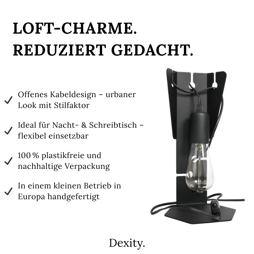 Tischleuchte "Arby" – Schreibtischlampen in Schwarz | Dexity Lichtdesign