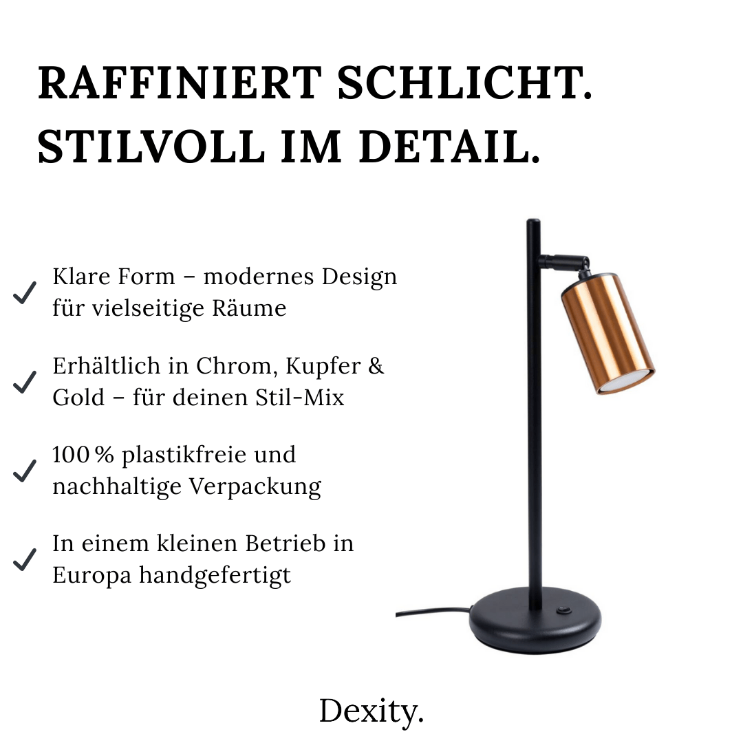Tischlampe "Winx" – Schreibtischlampen in Chrom | Dexity Lichtdesign