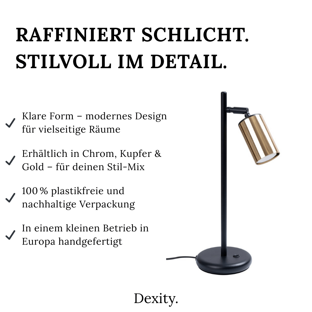 Tischlampe "Winx" – Schreibtischlampen in Gold | Dexity Lichtdesign