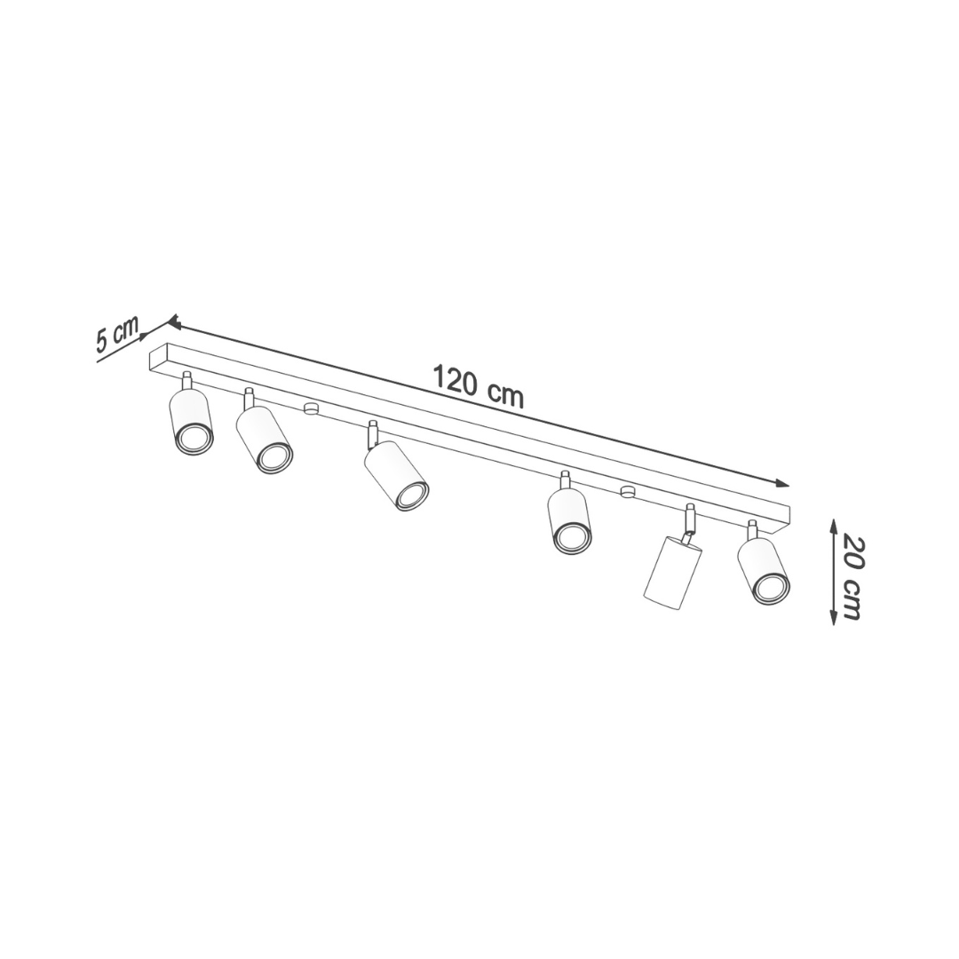 Naturholz-Deckenleuchte „Berg 6“