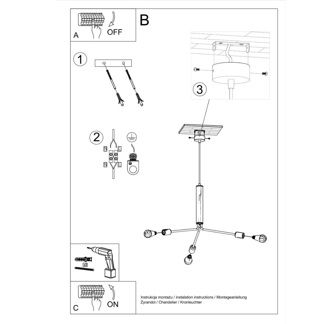 Kronleuchter "Duomo 3D" – Kronleuchter in Schwarz | Dexity Lichtdesign