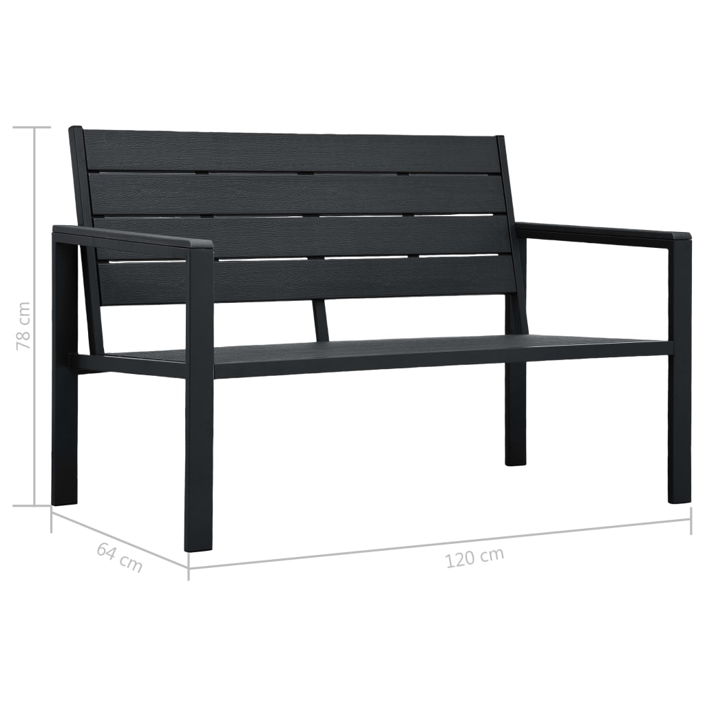 Gartenbank 120 cm HDPE Holz-Optik
