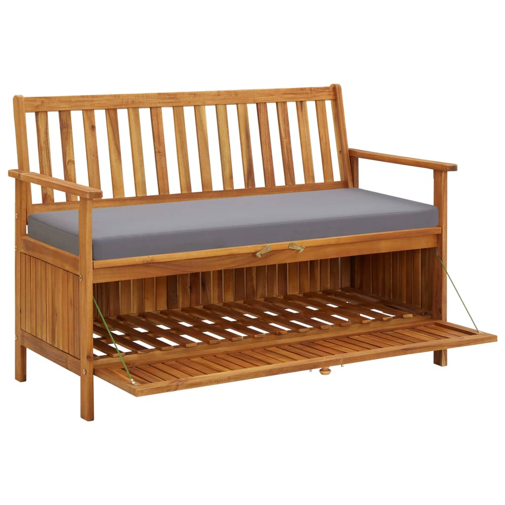 Gartenbank mit Stauraum 120 cm Akazienholz