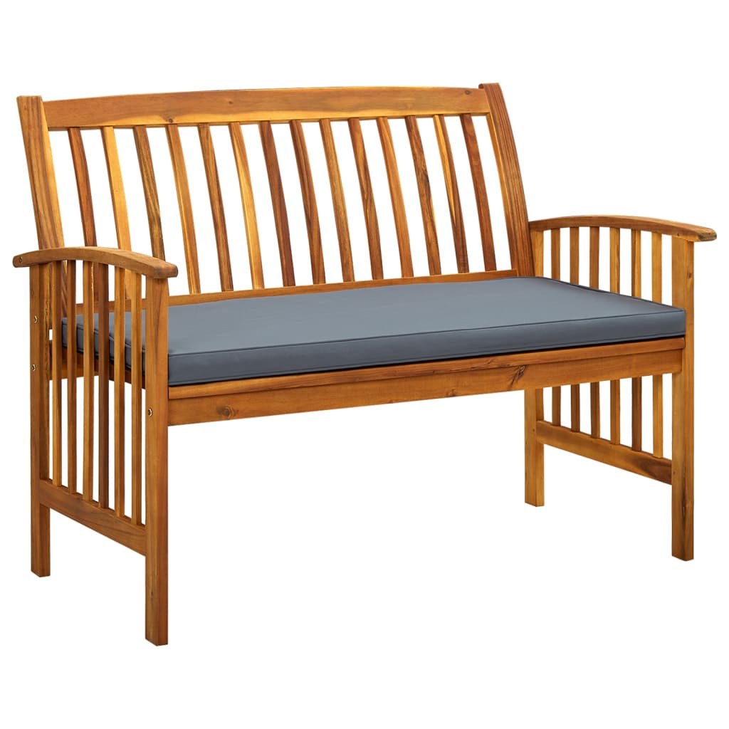 Gartenbank mit Kissen 119 cm Akazienholz