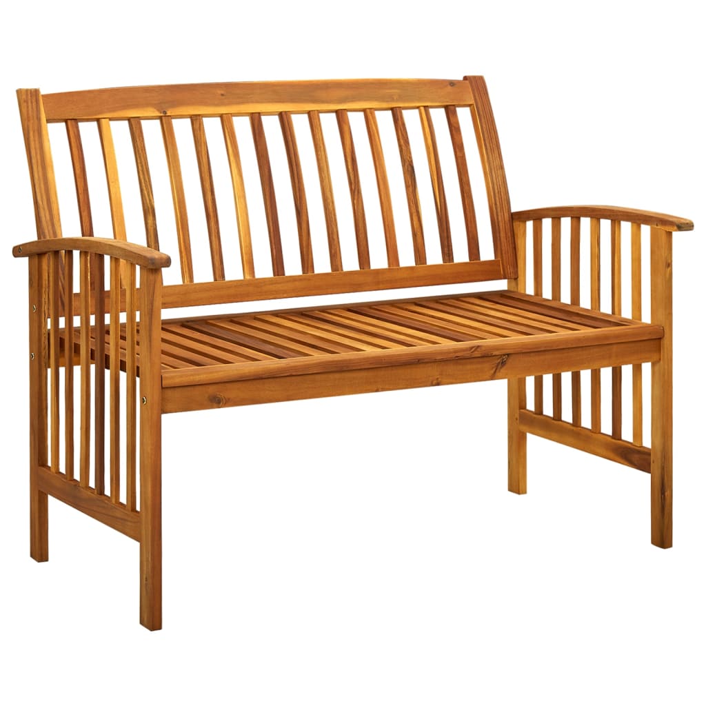 Gartenbank mit Kissen 119 cm Akazienholz
