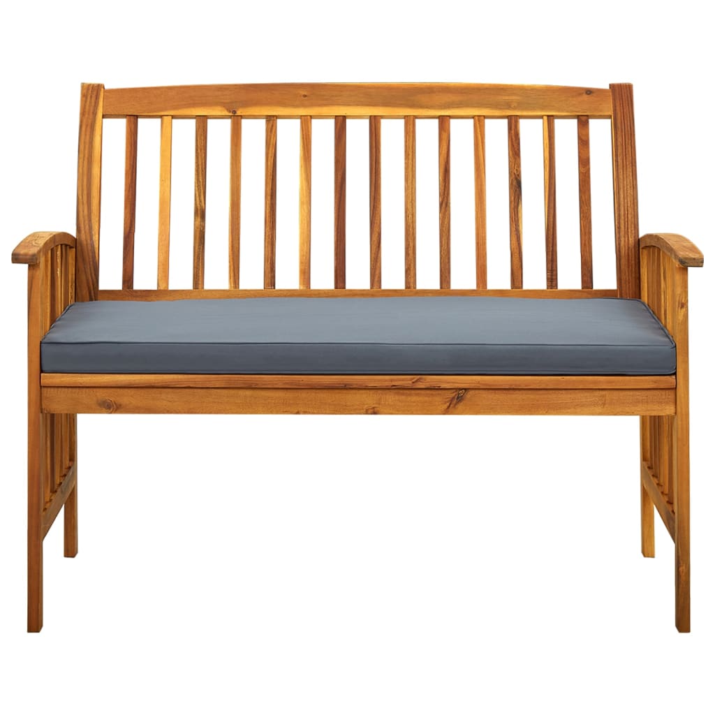 Gartenbank mit Kissen 119 cm Akazienholz