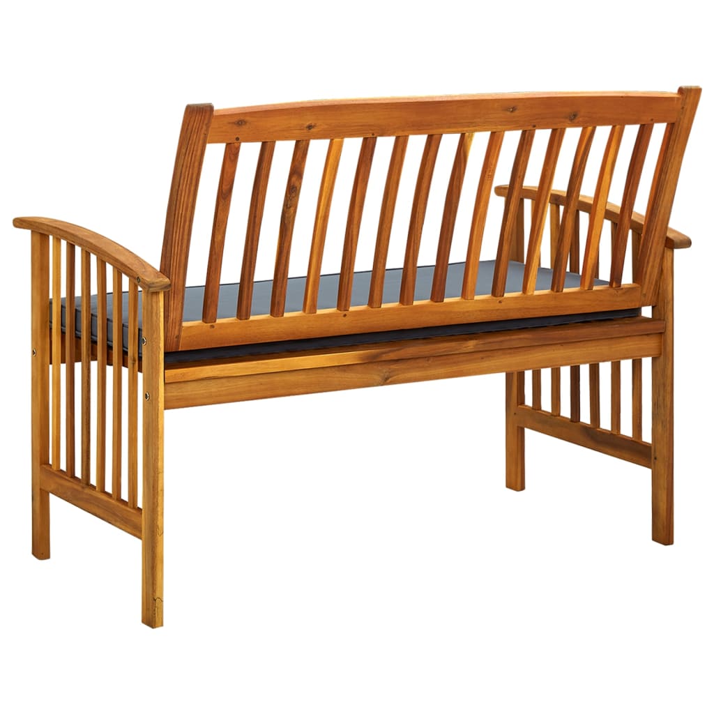 Gartenbank mit Kissen 119 cm Akazienholz