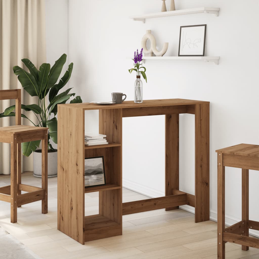 Bartisch mit Regal 124x46x103,5 cm
