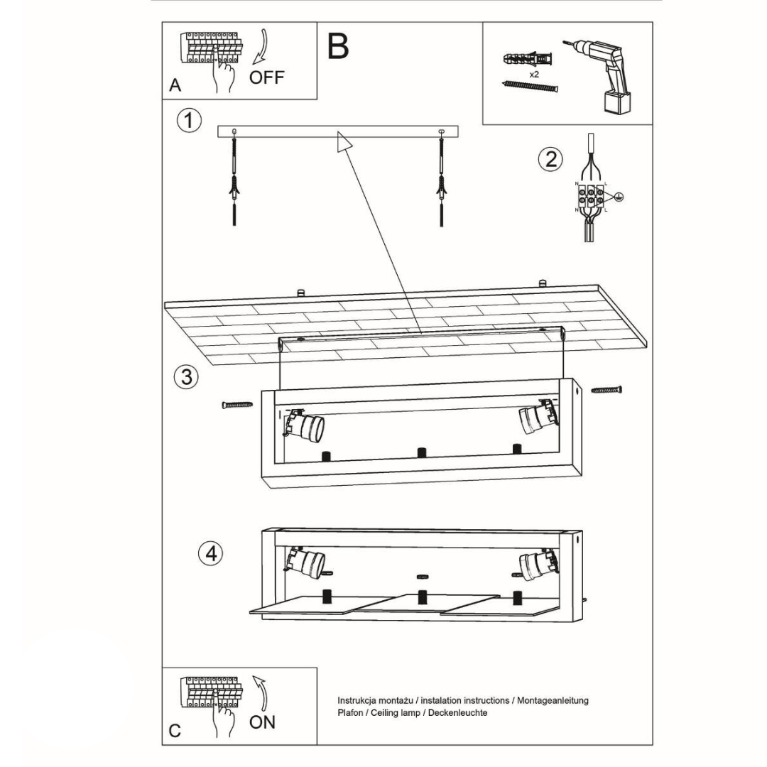 Deckenleuchte "Feniks 2" – Deckenlampen in Naturholz - Dunkel | Dexity Lichtdesign