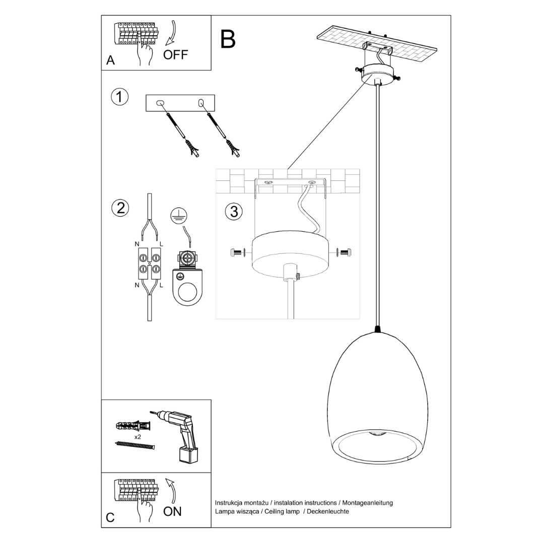 Keramik - Pendelleuchte „Flawiusz“ – Pendelleuchten in Weiß | Dexity Lichtdesign