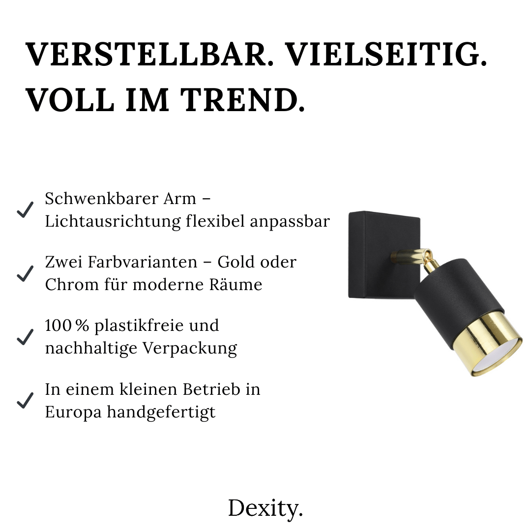Wandleuchte "Nero" – Wandlampen in Gold | Dexity Lichtdesign