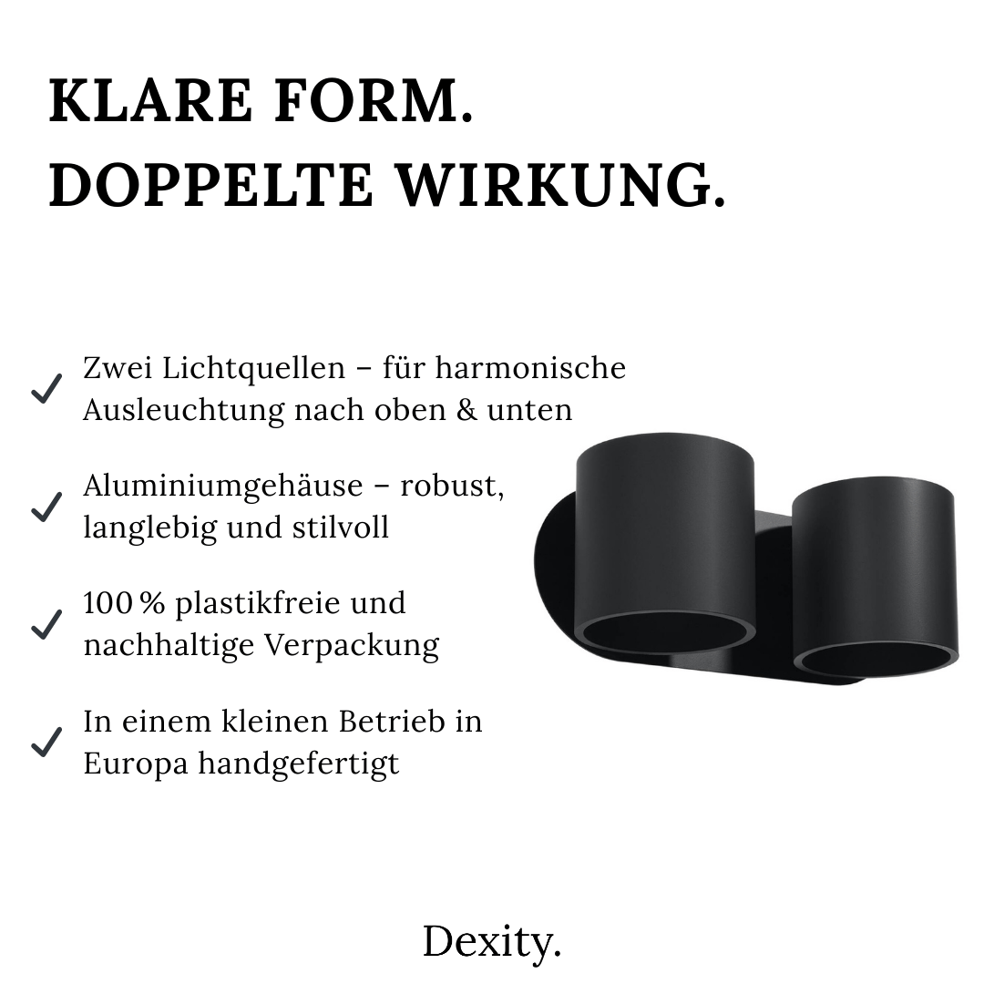 Wandleuchte "Orbis 2" – Wandlampen in Schwarz | Dexity Lichtdesign