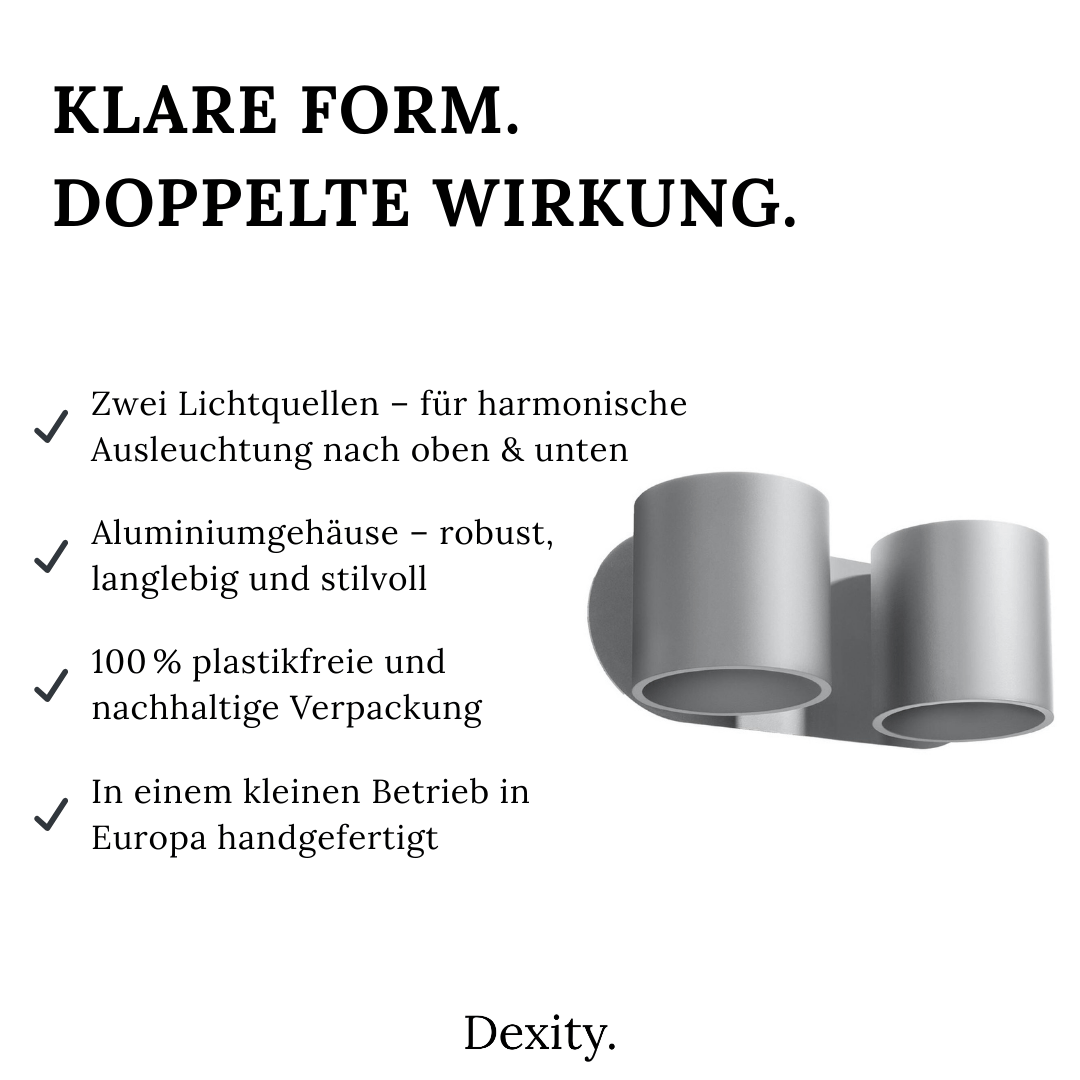 Wandleuchte "Orbis 2" – Wandlampen in Grau | Dexity Lichtdesign