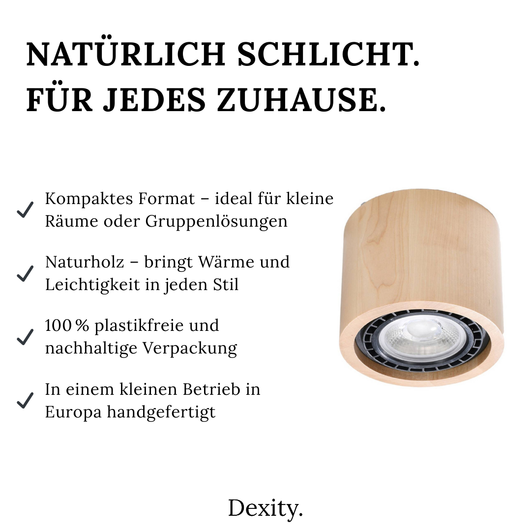 Naturholz-Deckenleuchte "Basic 1"