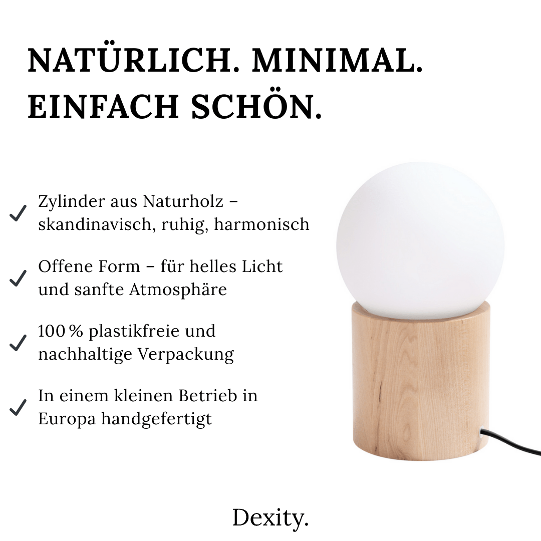 Naturholz - Tischlampe "BOOMO" – Schreibtischlampen in Naturholz | Dexity Lichtdesign