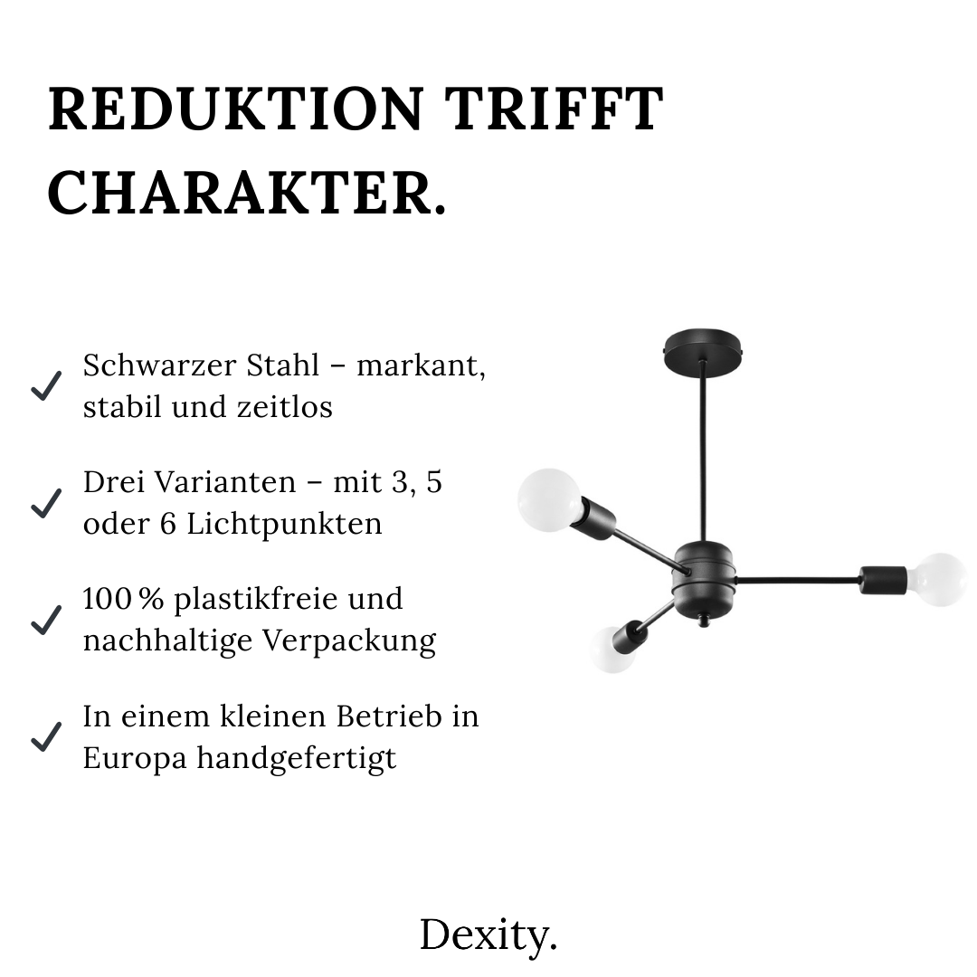 Kronleuchter "Lango 3" – Kronleuchter in Schwarz | Dexity Lichtdesign