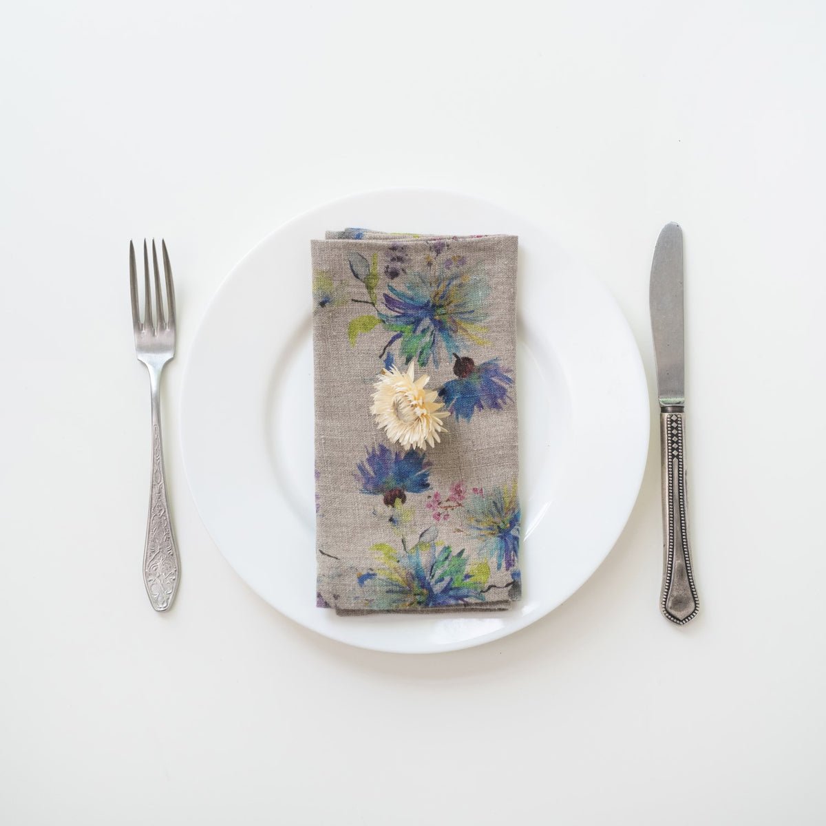 Serviettenset – 100 % Leinen – in Flowers on Natural | Dexity Lichtdesign