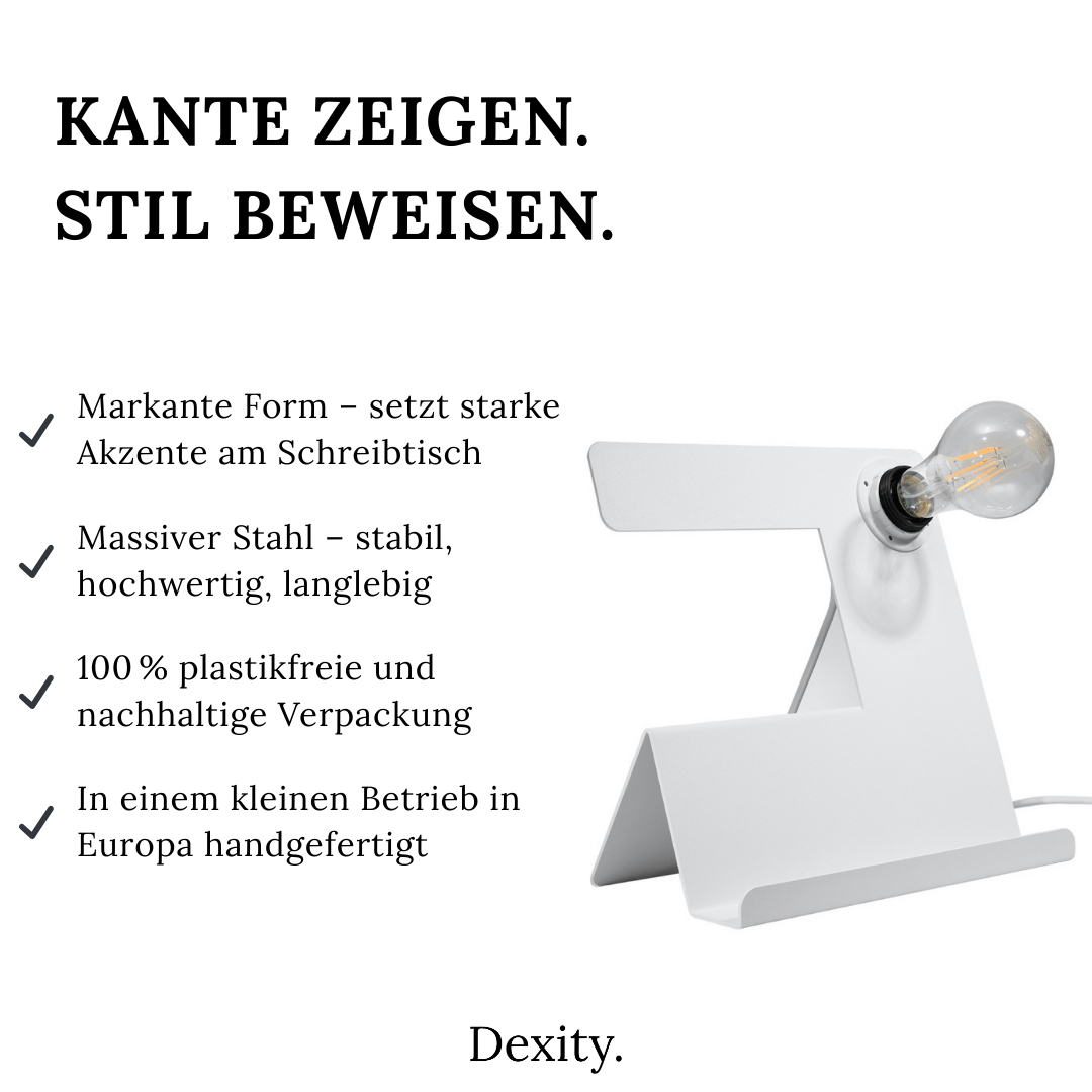 Tischleuchte "Incline" – Schreibtischlampen in Schwarz | Dexity Lichtdesign