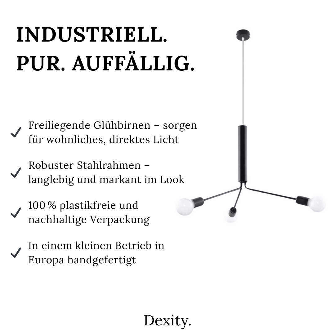 Kronleuchter "Duomo 3D" – Kronleuchter in Schwarz | Dexity Lichtdesign