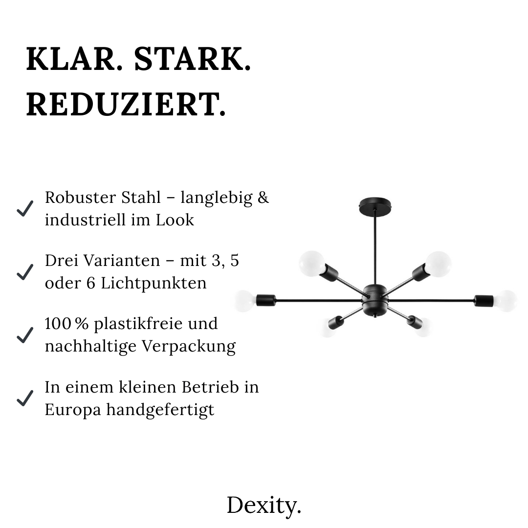 Kronleuchter "Lango 6" – Kronleuchter in Schwarz | Dexity Lichtdesign