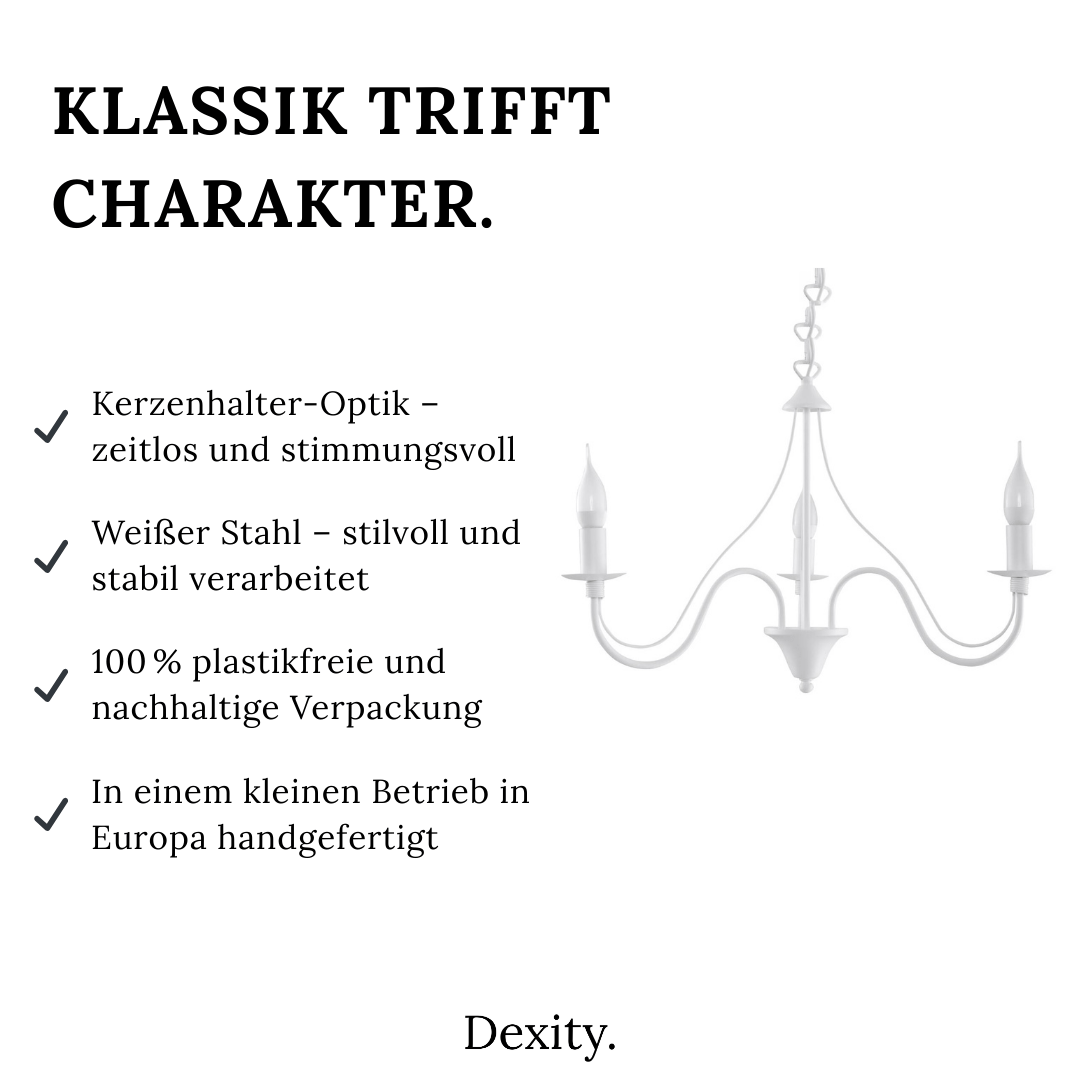 Kronleuchter "Minerwa 3" – Kronleuchter in Weiß | Dexity Lichtdesign