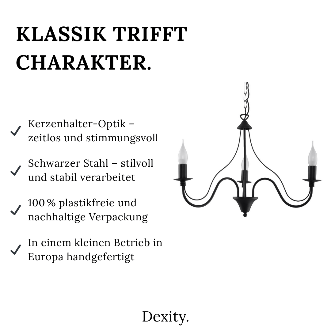 Kronleuchter "Minerwa 3" – Kronleuchter in Schwarz | Dexity Lichtdesign