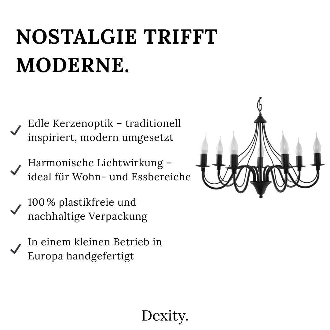 Kronleuchter "Minerwa 7" – Kronleuchter in Schwarz | Dexity Lichtdesign