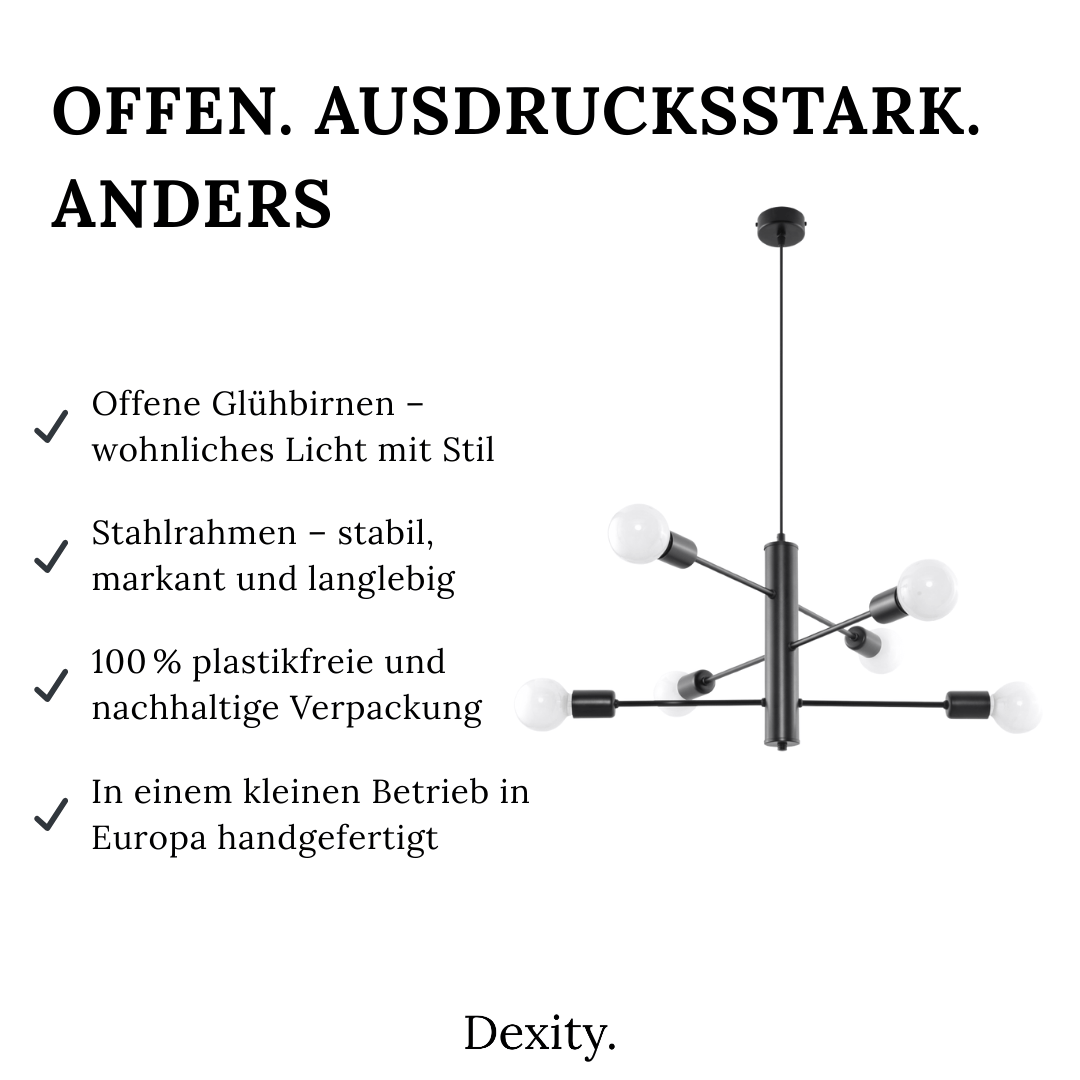 Kronleuchter "Duomo 6" – Kronleuchter in Schwarz | Dexity Lichtdesign