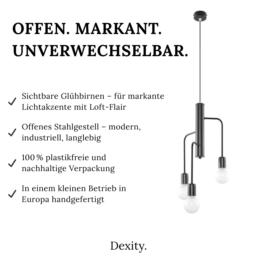 Kronleuchter "Duomo 3M" – Kronleuchter in Schwarz | Dexity Lichtdesign