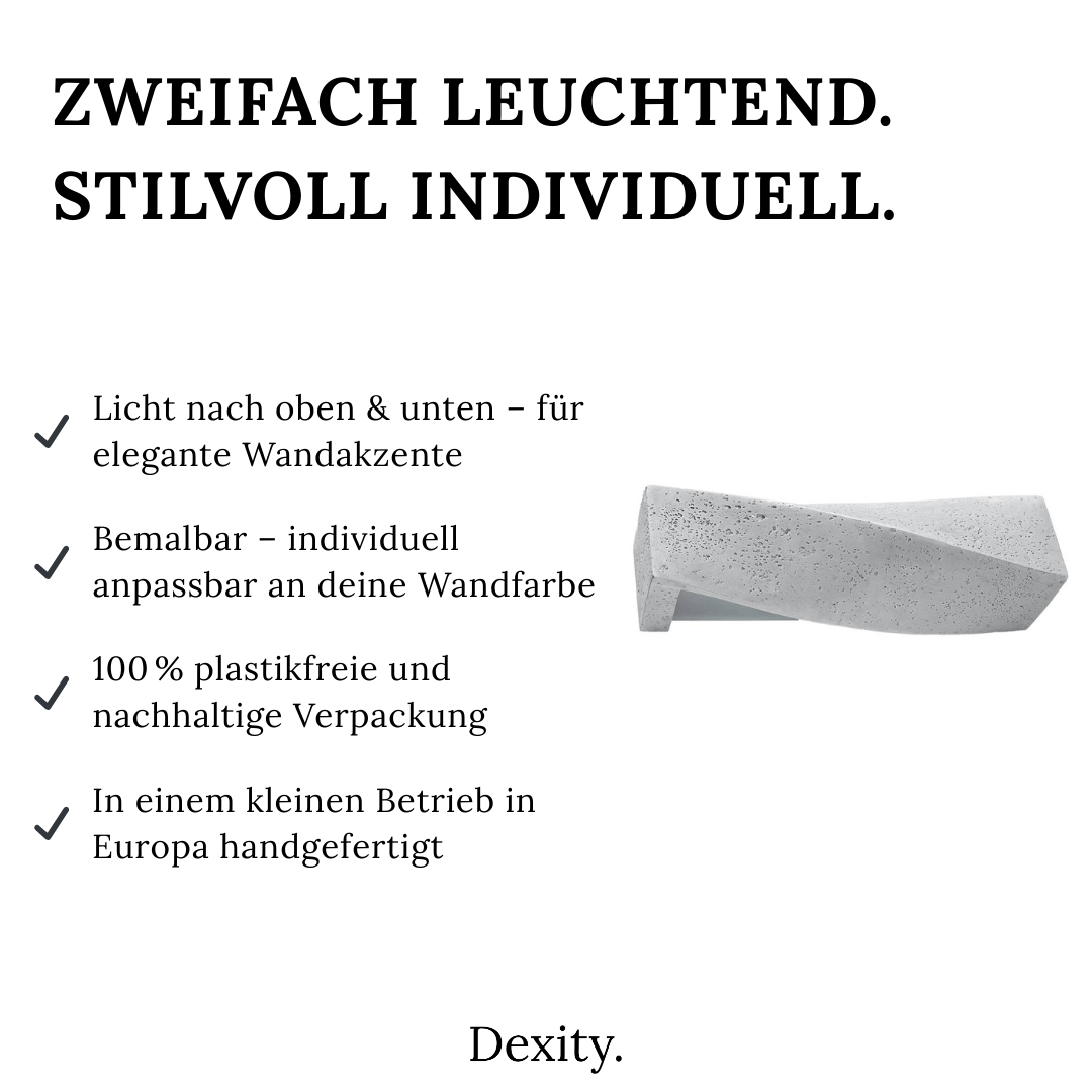 Beton - Wandleuchte "Sigma" â Wandlampen in Betongrau | Dexity Lichtdesign