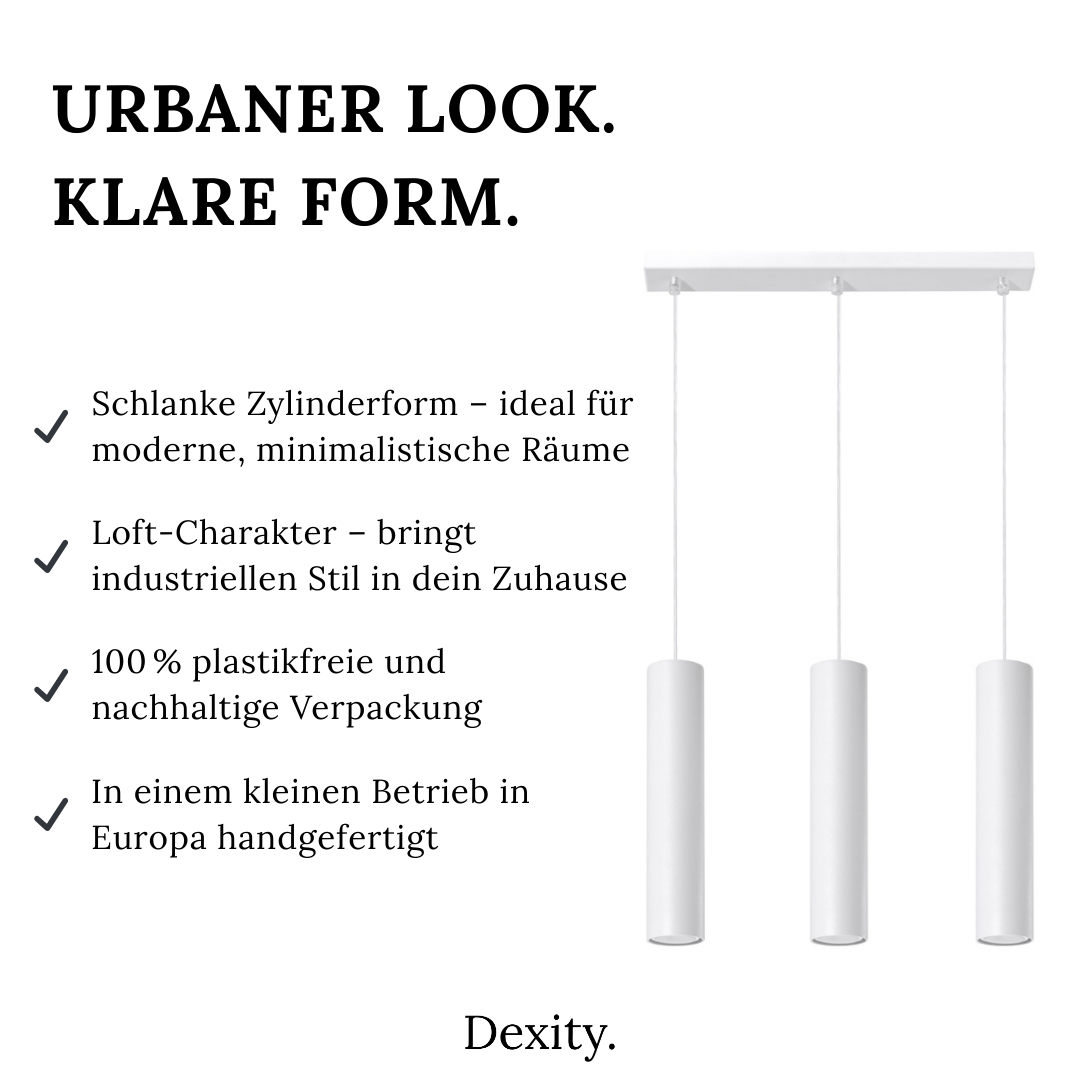 Hängeleuchte "Lagos 3L" – Pendelleuchten in Weiß | Dexity Lichtdesign