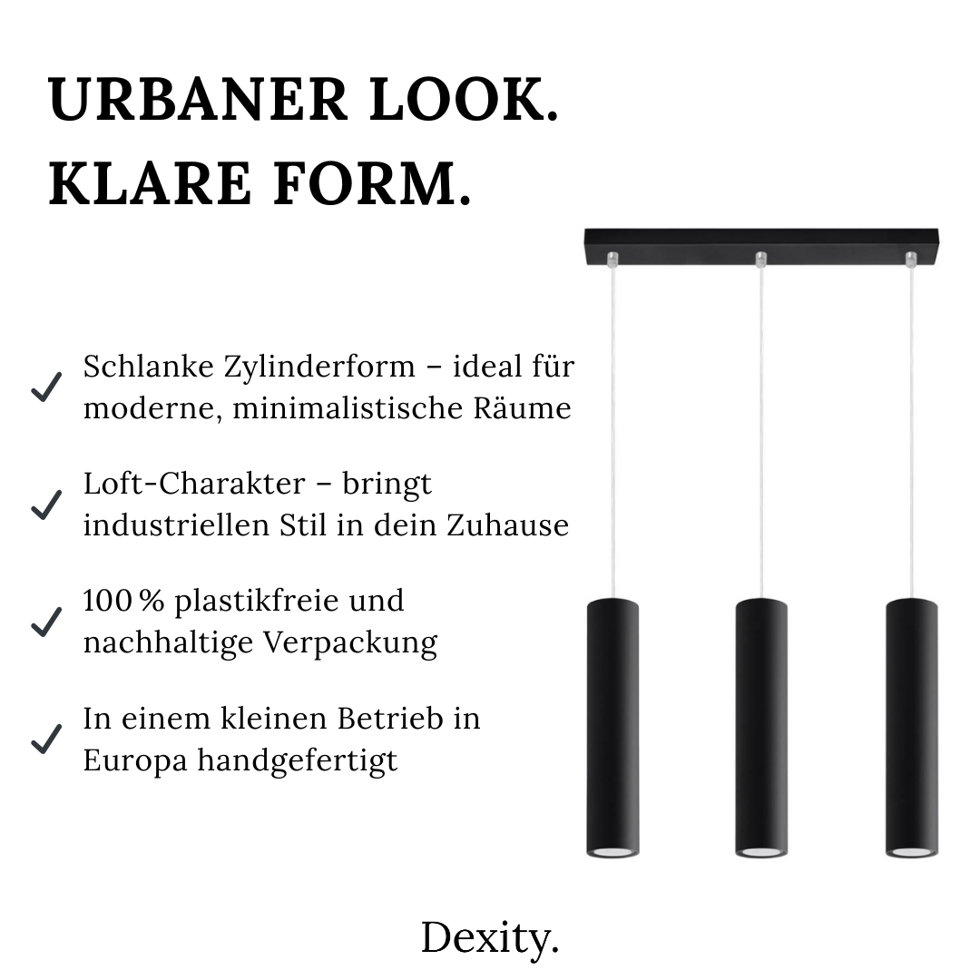 Hängeleuchte "Lagos 3L" – Pendelleuchten in Schwarz | Dexity Lichtdesign