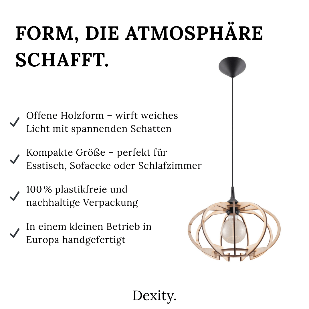 Hängeleuchte "Mandelino" – Pendelleuchten in Naturholz | Dexity Lichtdesign