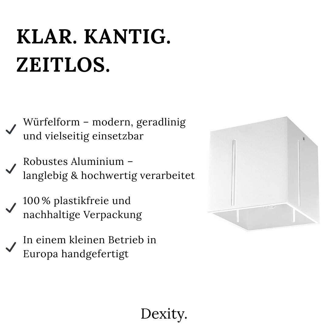 Deckenleuchte "Cubo" – Deckenlampen in Weiß | Dexity Lichtdesign