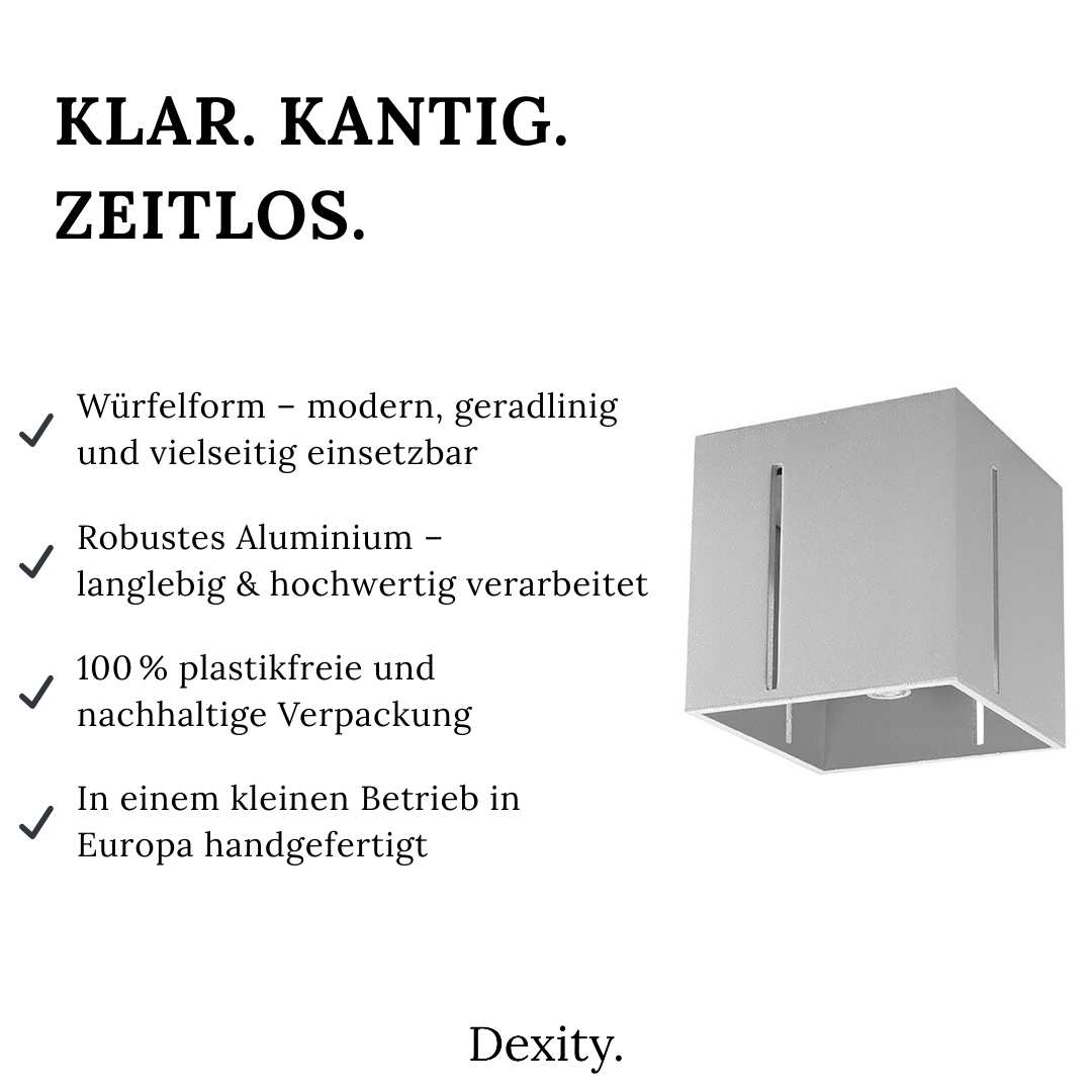 Deckenleuchte "Cubo" – Deckenlampen in Grau | Dexity Lichtdesign