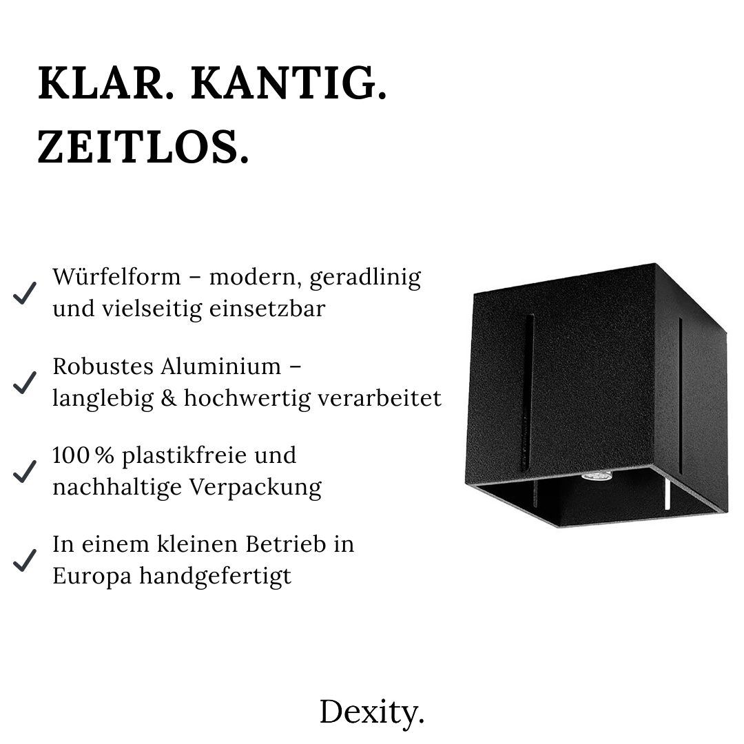 Deckenleuchte "Cubo" – Deckenlampen in Schwarz | Dexity Lichtdesign