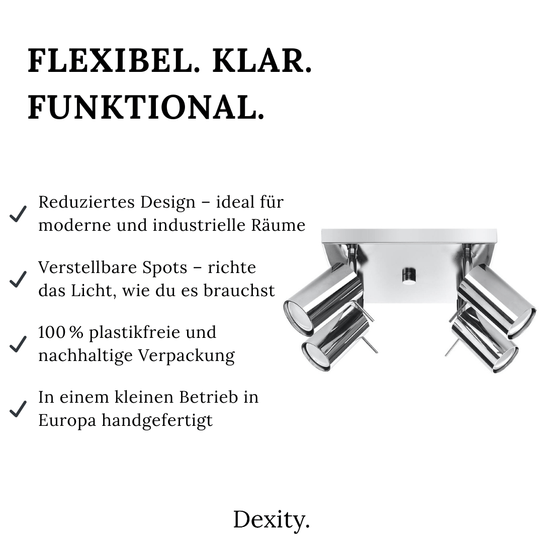 Deckenleuchte "Ring 4" – Deckenlampen in Chrom | Dexity Lichtdesign