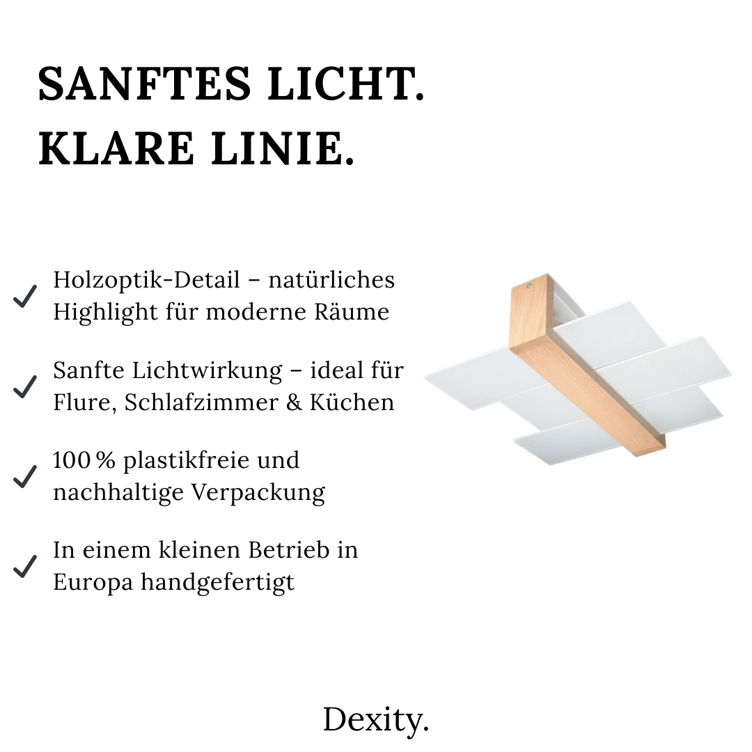 Deckenleuchte "Feniks 2" – Deckenlampen in Naturholz - Hell | Dexity Lichtdesign