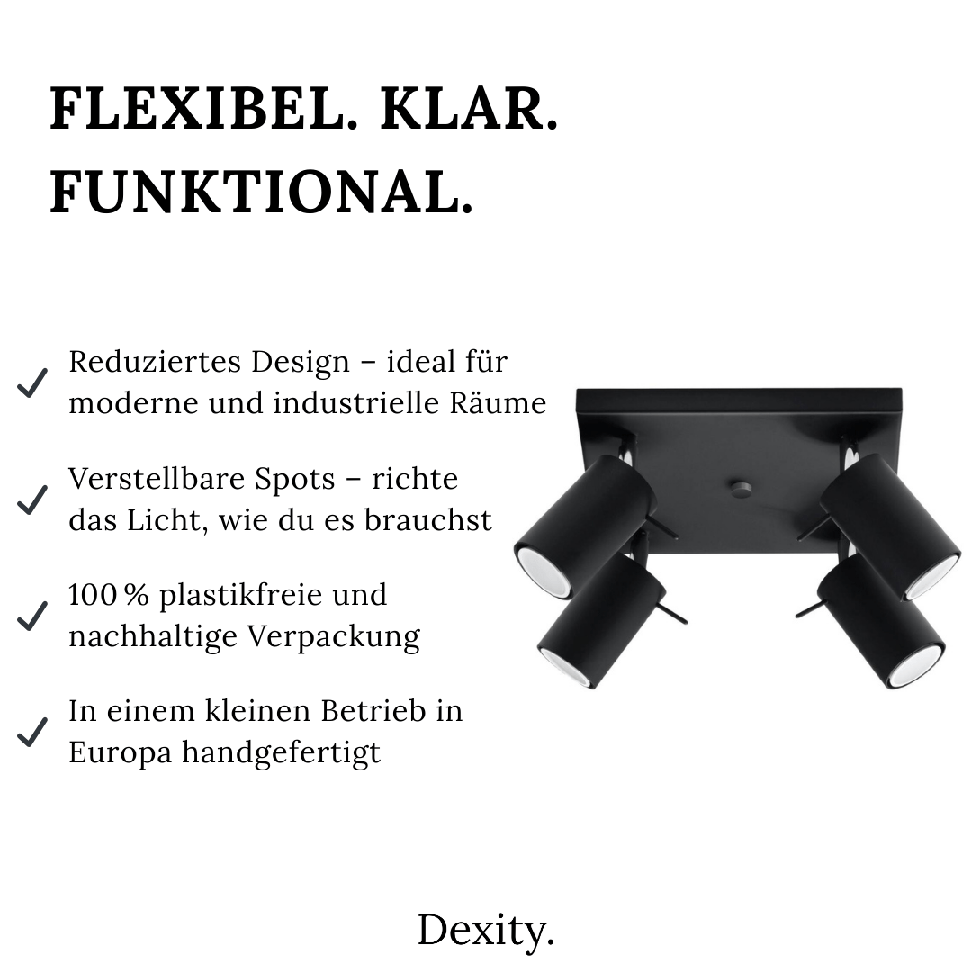 Deckenleuchte "Ring 4" – Deckenlampen in Schwarz | Dexity Lichtdesign