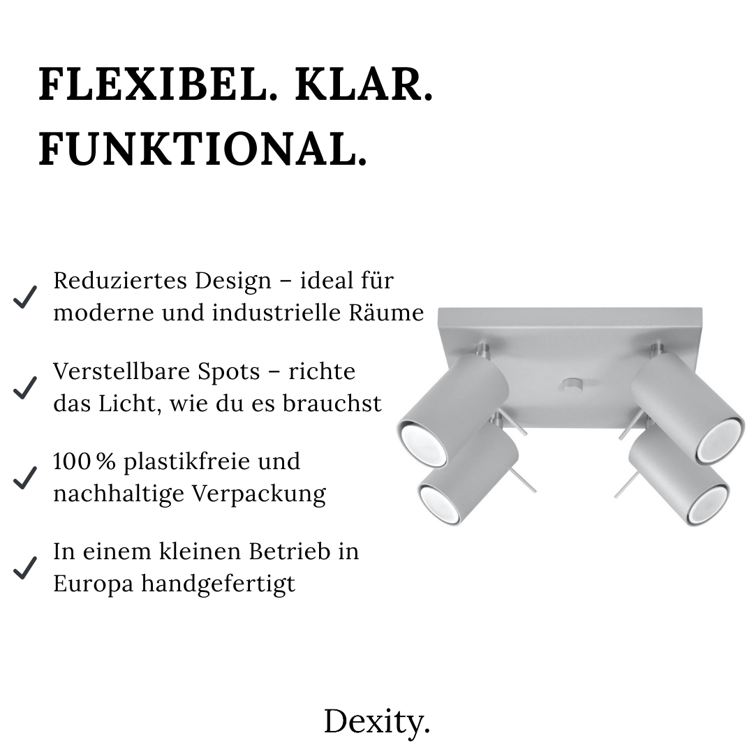 Deckenleuchte "Ring 4" – Deckenlampen in Grau | Dexity Lichtdesign