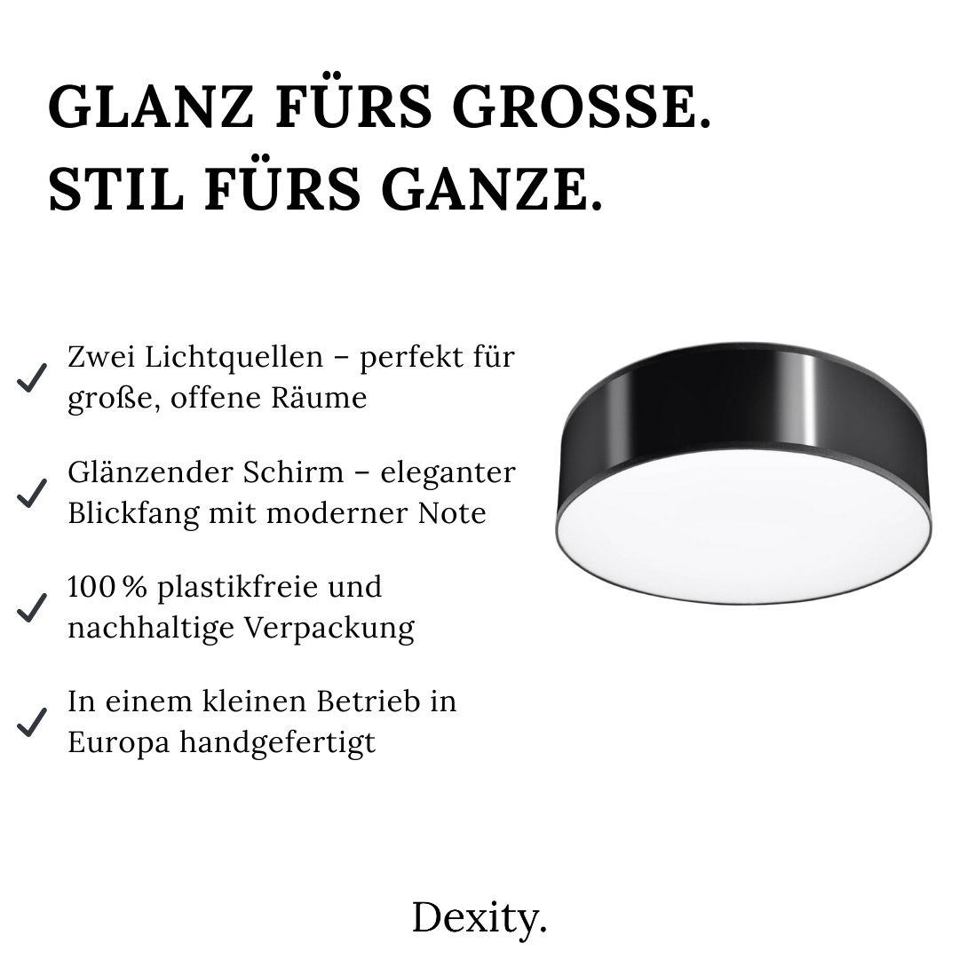 Deckenleuchte "Arena 35" – Deckenlampen in Schwarz | Dexity Lichtdesign