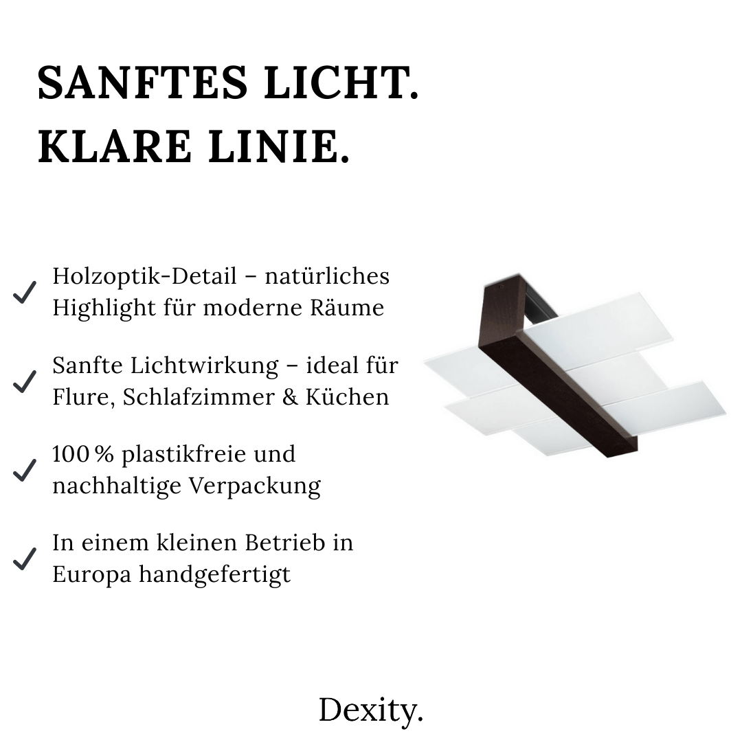 Deckenleuchte "Feniks 2" – Deckenlampen in Naturholz - Dunkel | Dexity Lichtdesign