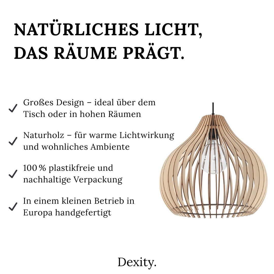 Hängeleuchte "Aprilla" – Pendelleuchten in Naturholz | Dexity Lichtdesign