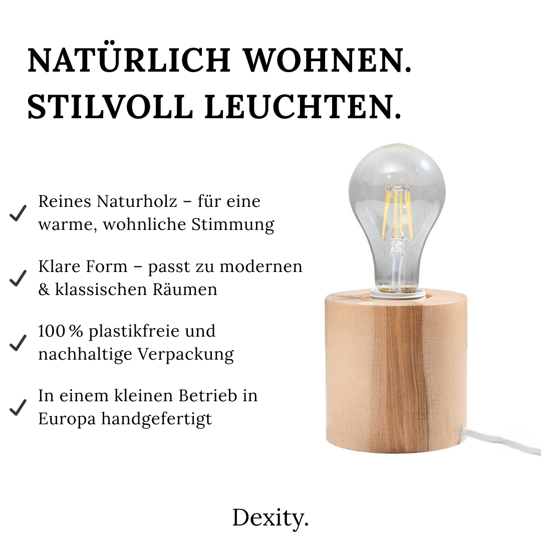 Holz - Tischlampe "Salgado" – Schreibtischlampen in Naturholz | Dexity Lichtdesign